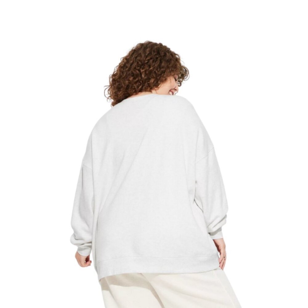 Wild Fable Women’s Oversized Sweatshirt Heather Gray Pullover Fleece XXL - Picture 3 of 3